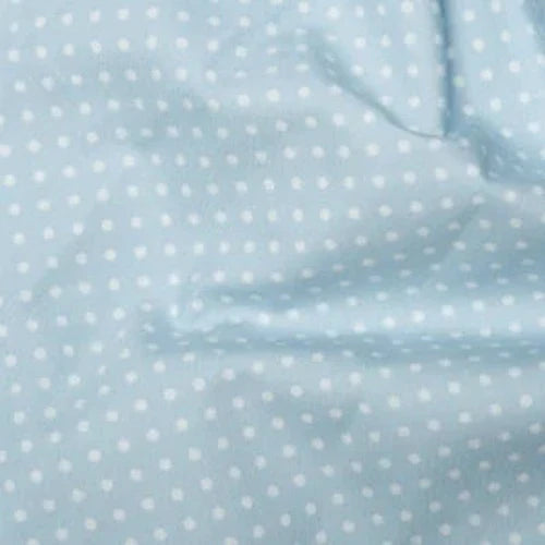 1 Metre 3mm Polka Dot 100% Cotton Poplin Fabric x 112cm wide - Light Baby Blue