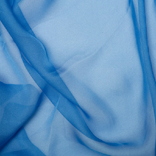 1 Metre Chiffon Cationic Fabric x 145cm - Copen Blue