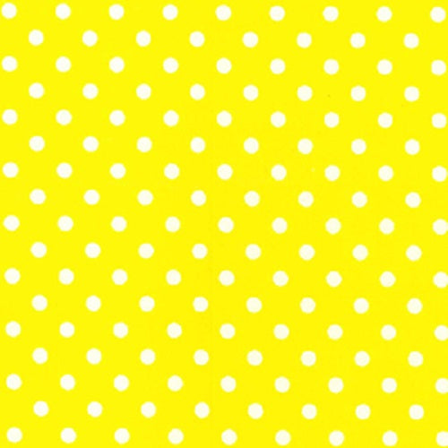 1 Metre  4mm Polka Dot Polycotton Fabric x 112cm - Yellow