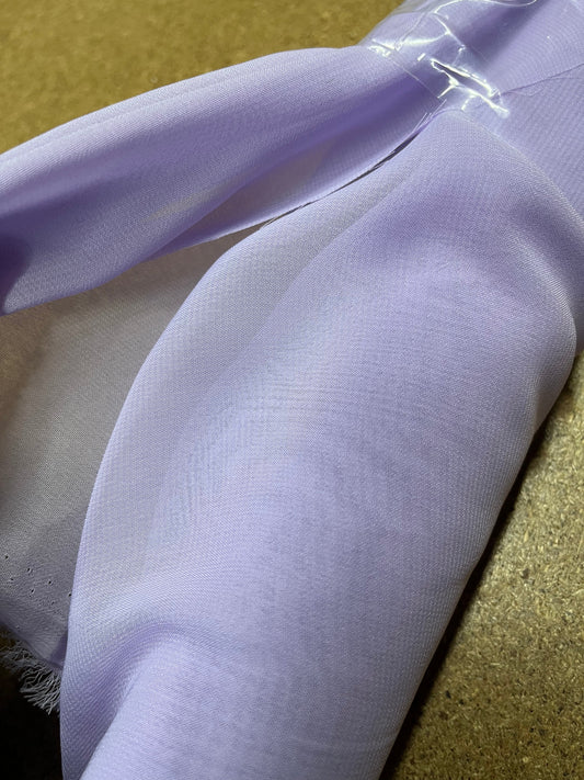 1m 100% Polyester Chiffon Fabric - Lilac , Width: 60/150cm