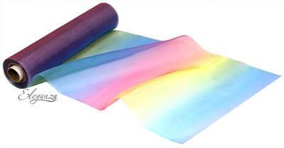29cm x 20m Organza Fabric Sheer Roll - Rainbow