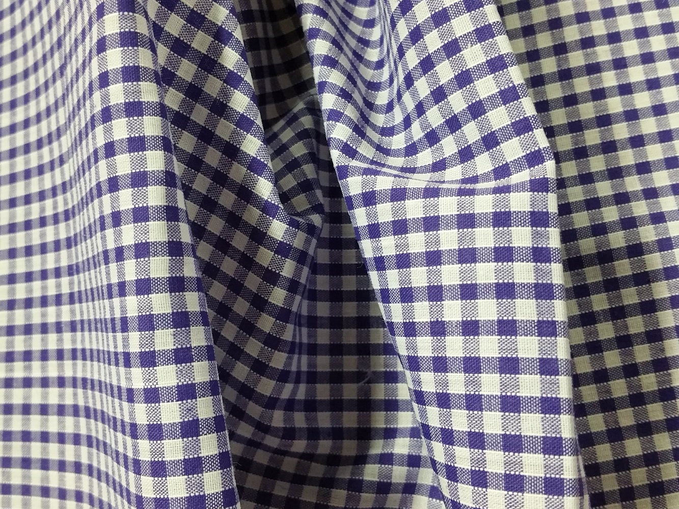 1M Gingham 1/8 Check Polycotton Fabric x 112cm - Purple g8purp